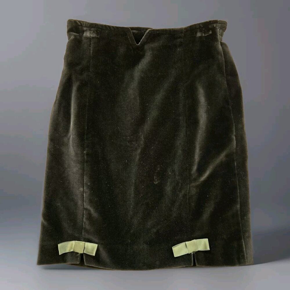 Monna Lisa Velvet Vtg Girls Skirt‎ Emerald Green Size 8